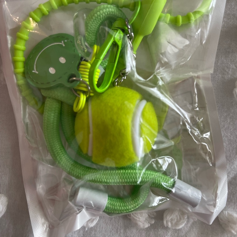 Vibrant Green Tennis Ball Keychain